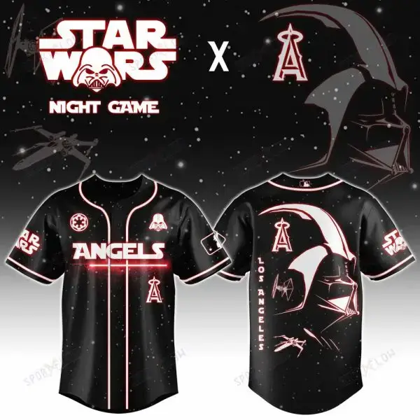 Los Angeles Angels X Star Wars Darth Vader Sith Lord Night Game Baseball Jersey Image