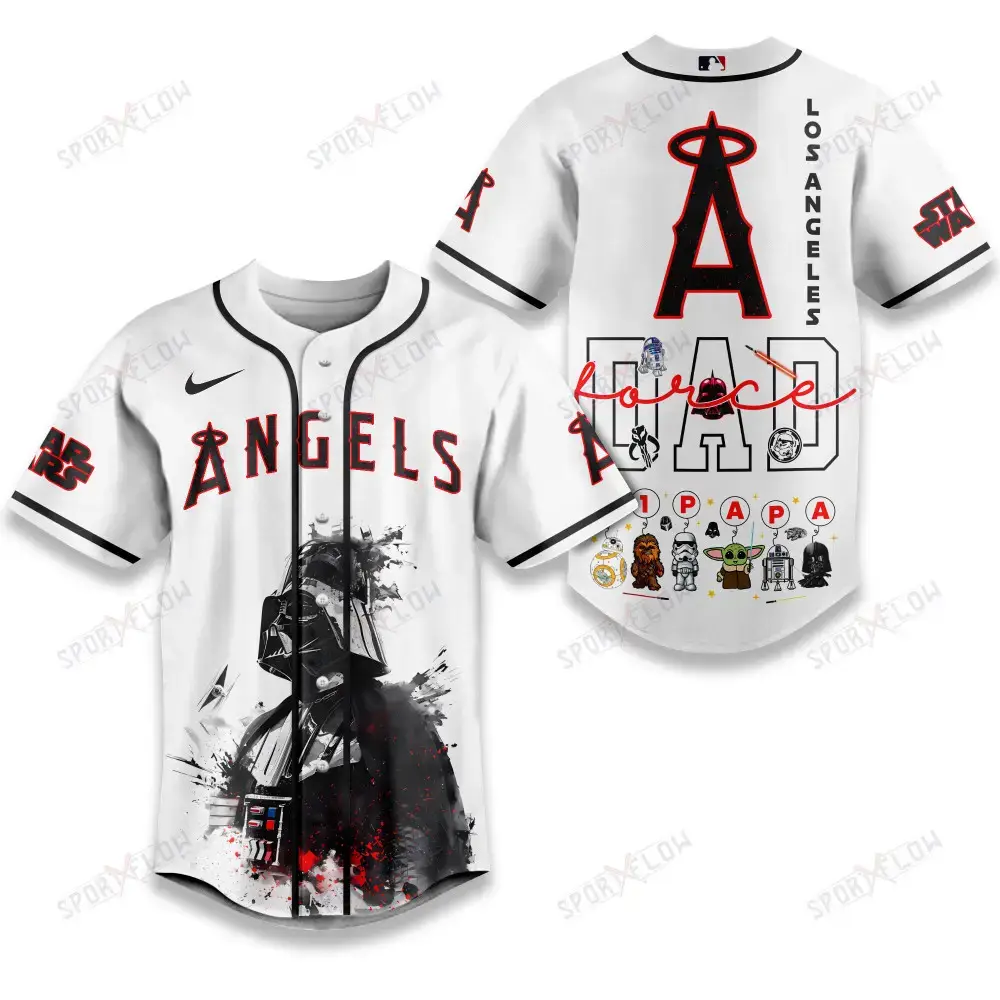 Los Angeles Angels X Star Wars The Force Dad Father'S Day Baseball Jersey Image