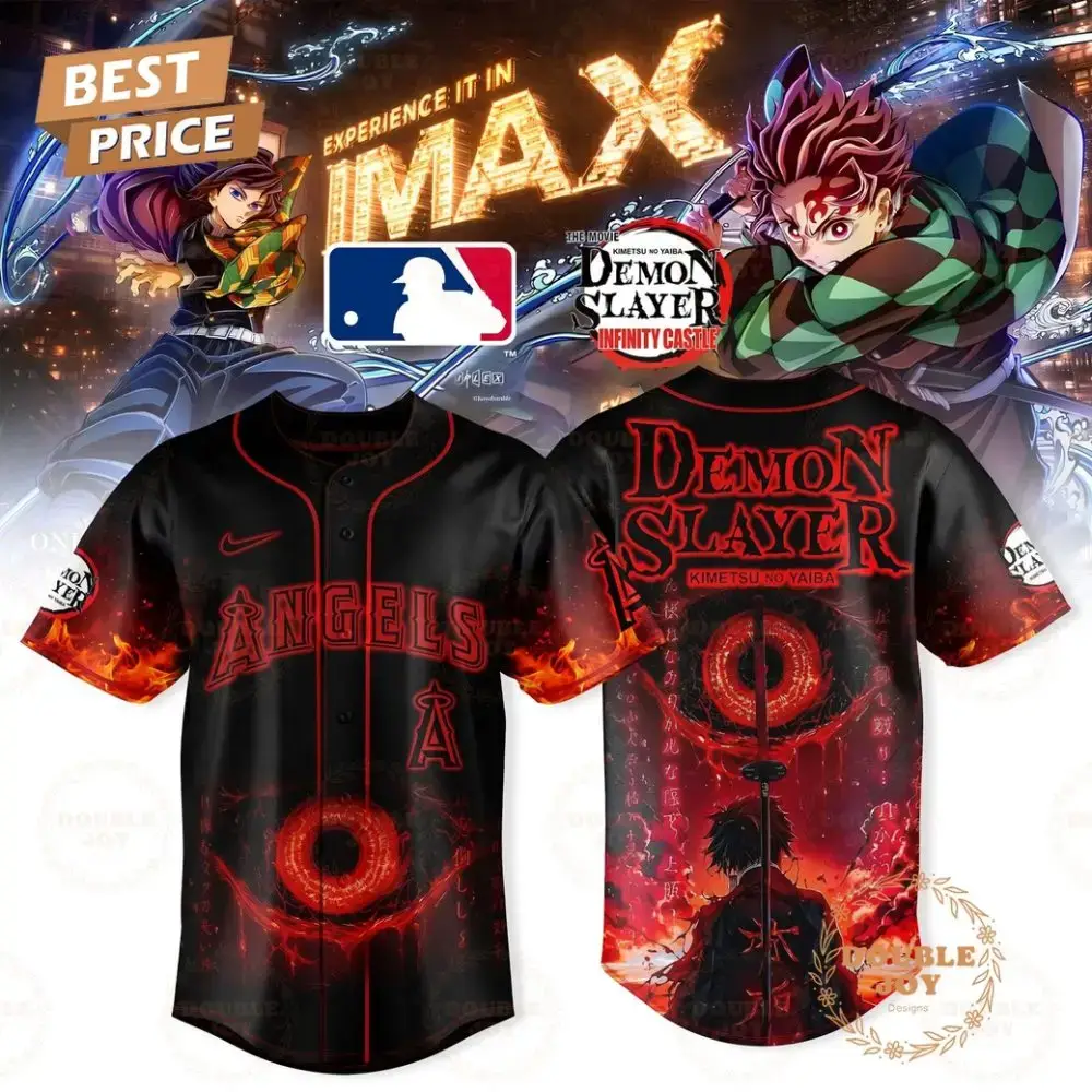 Los Angeles Angels X The Movie 2025 Demon Slayer Infinity Castle Special Edition Baseball Jersey Image