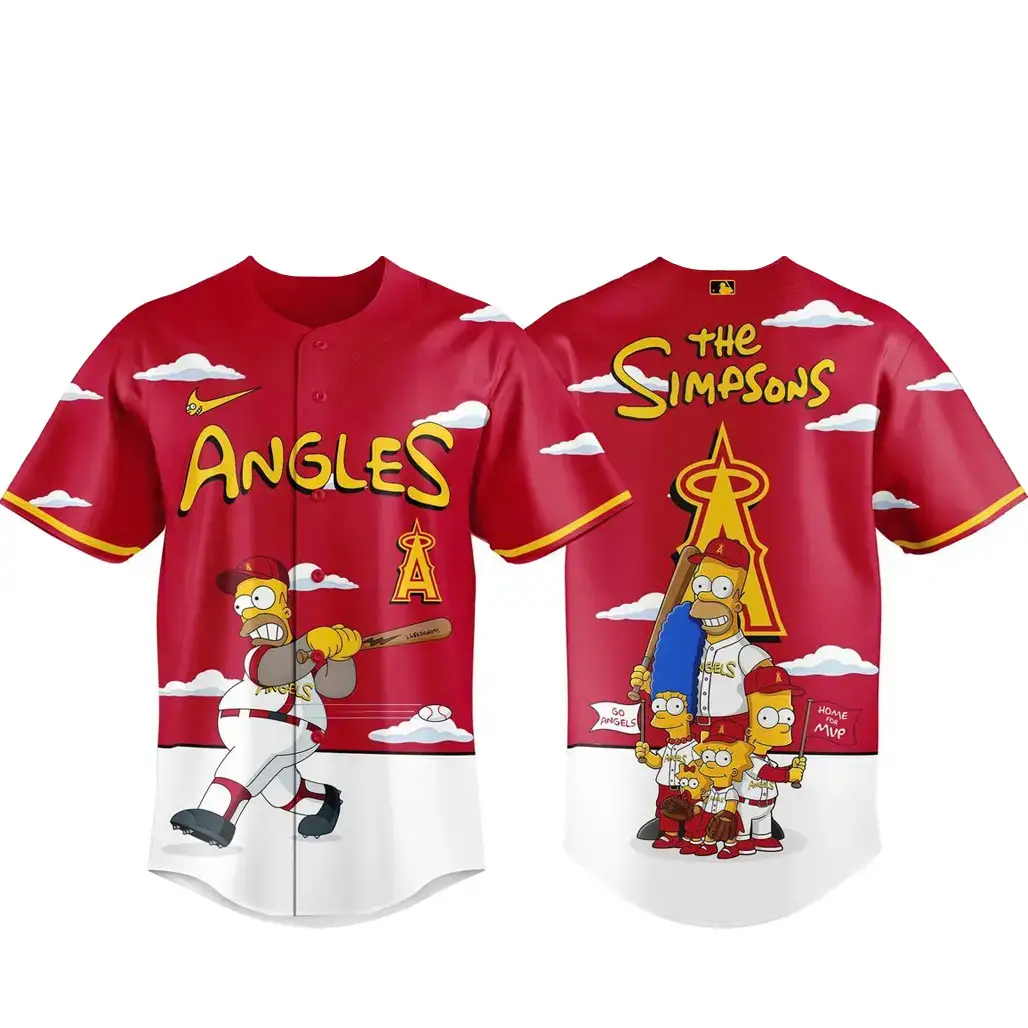 Los Angeles Angels x The Simpsons 2026 Major Gameday Baseball Jersey Image