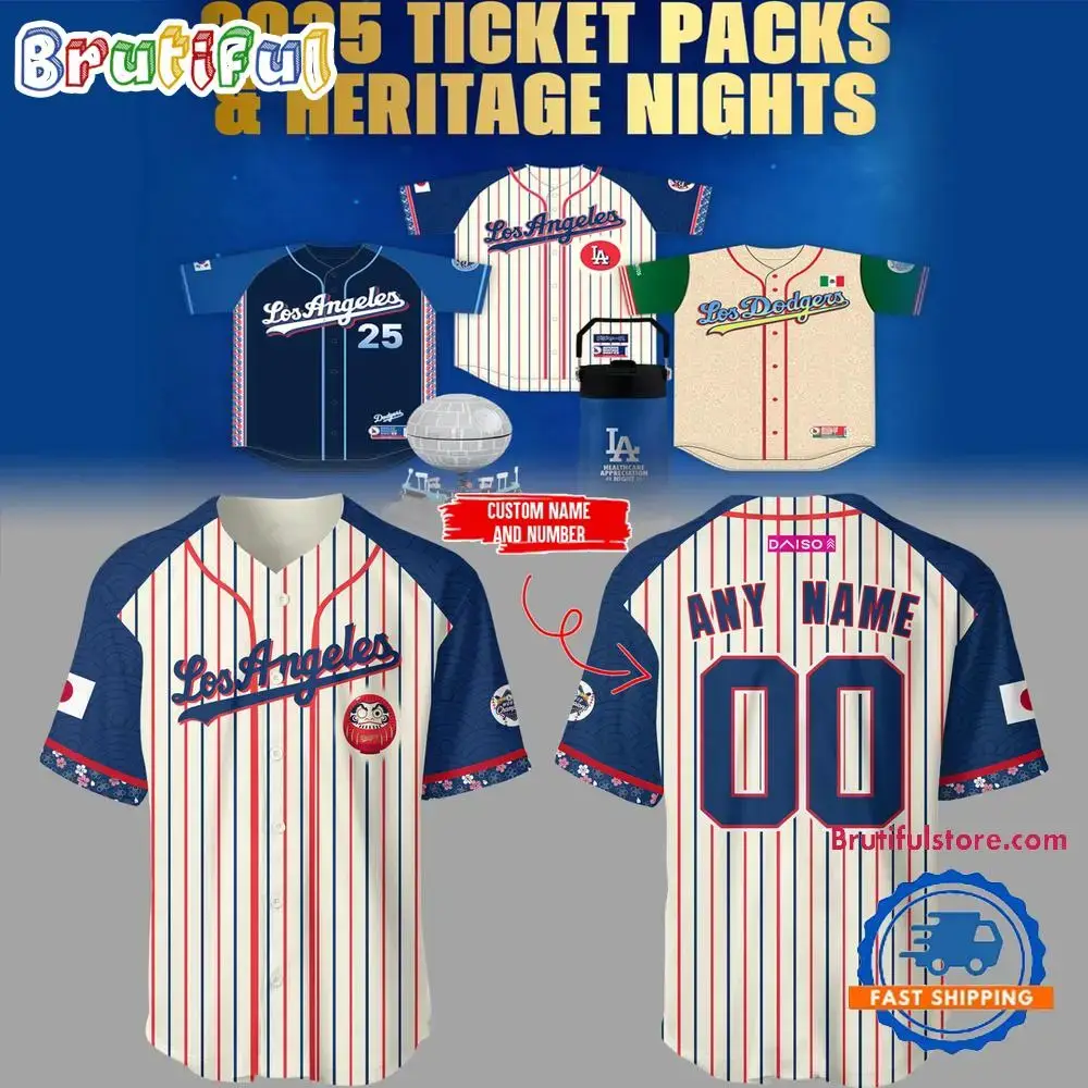 Los Angeles Dodger Mlb Japanese Heritage Night 2025 Limited Custom Jersey Shirt Image