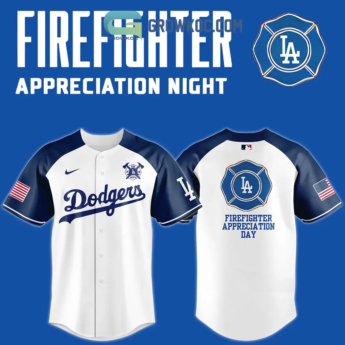Los Angeles Dodgers 2024 Firefighter Appreciation Day Baseball Jersey Image