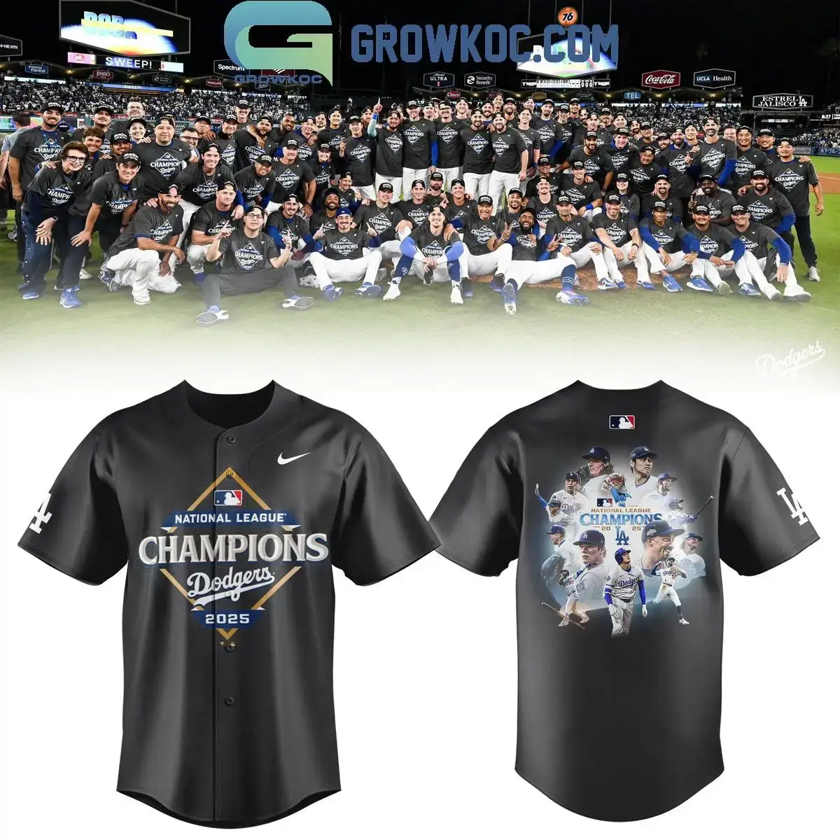 Los Angeles Dodgers 2025 NL Champions Legend Team Gray Jersey Image