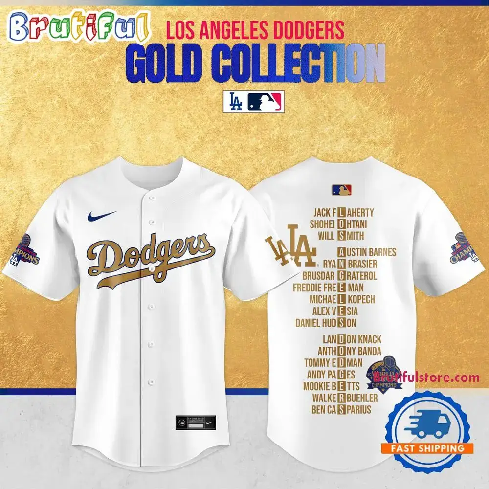 Los Angeles Dodgers 2025 World Series Champions Baseball Jersey Image