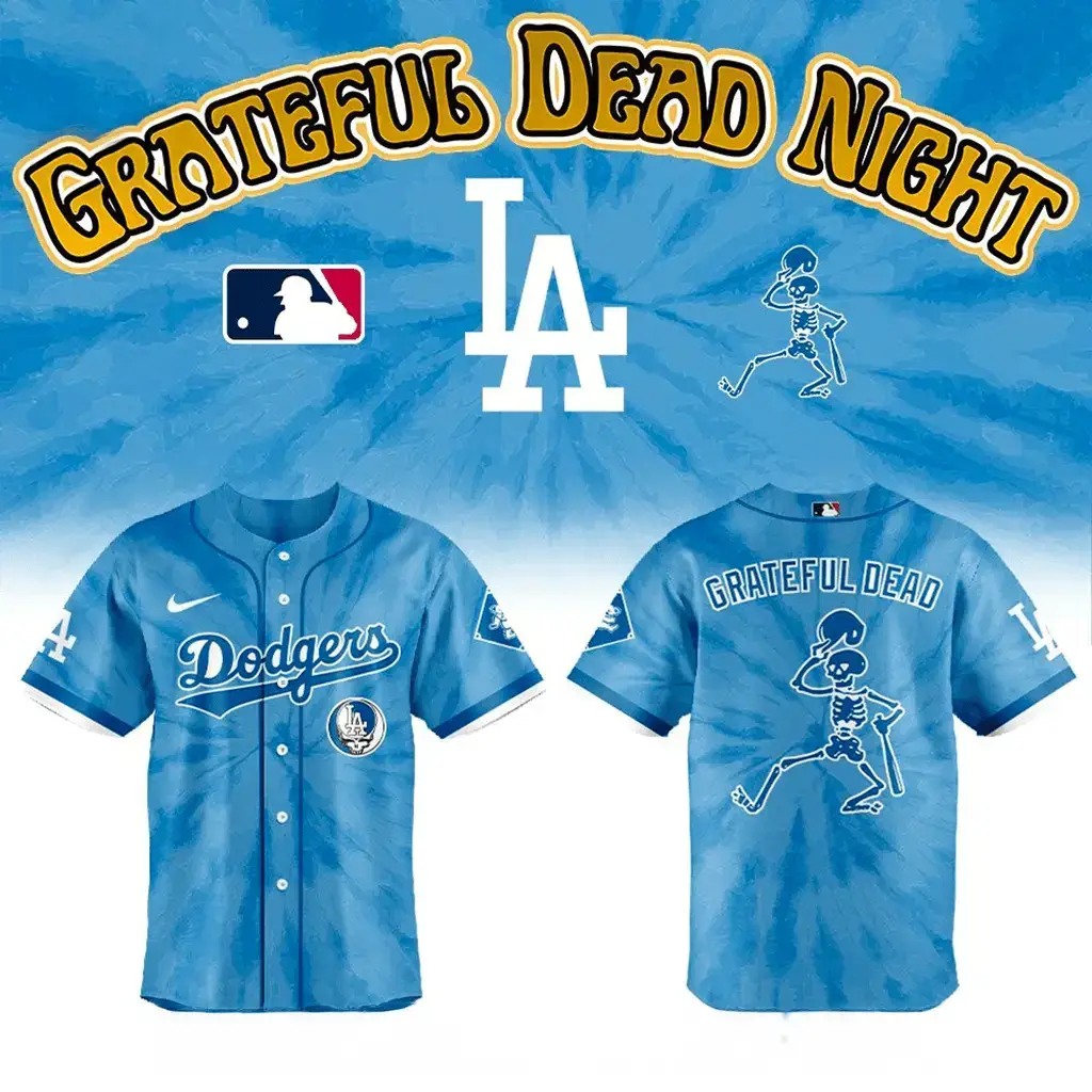 Los Angeles Dodgers 2026 Grateful Dead Night Jersey Dodgers Merch Unique Gifts For Him Image