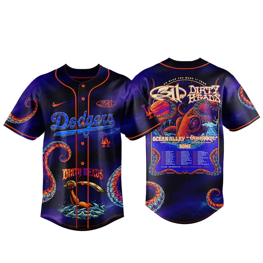 Los Angeles Dodgers 311 x Dirty Heads 2026 So Glad You Made It Baseball Jersey Image