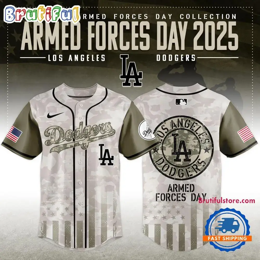 Los Angeles Dodgers Armed Forces Day 2025 Baseball Jersey Image