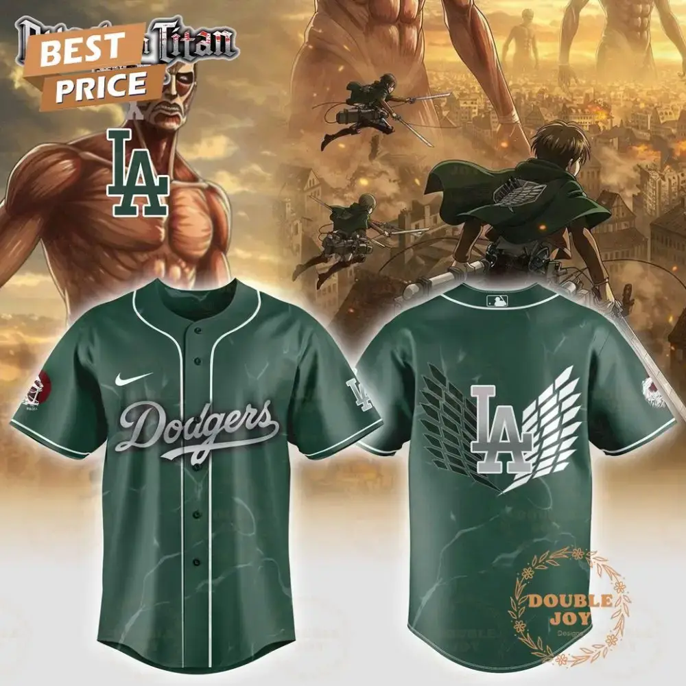Los Angeles Dodgers Attack On Titan 2025 Limited Edition Baseball Jersey Image