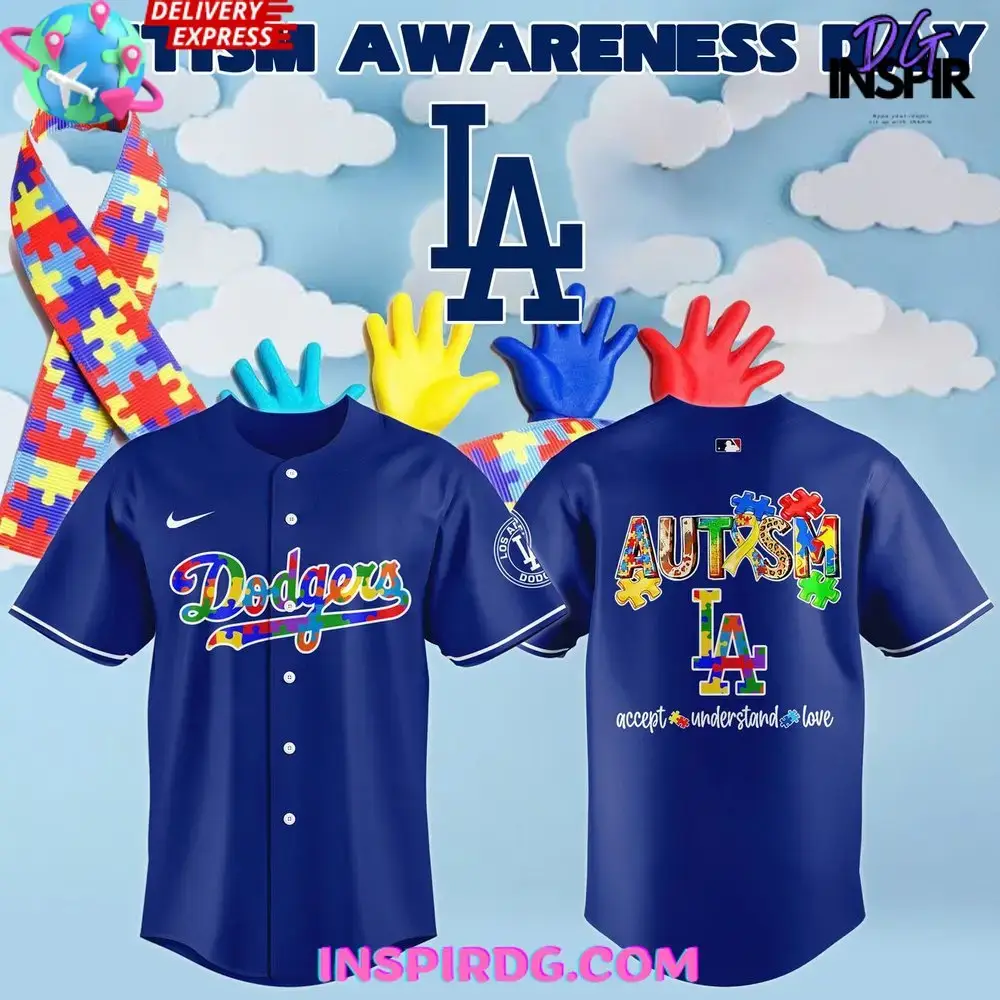 Los Angeles Dodgers Autism Awareness 2025 Baseball Jersey Image