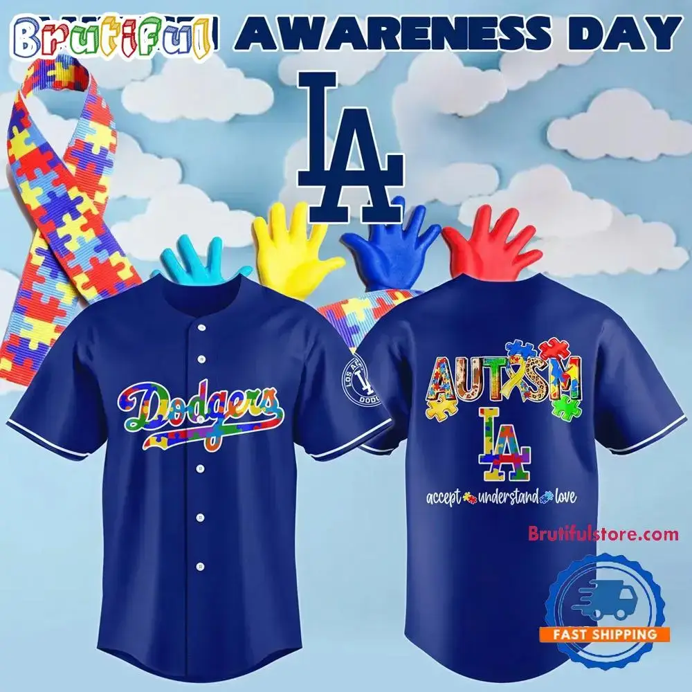 Los Angeles Dodgers Autism Awareness Limited 2025 Baseball Jersey Image