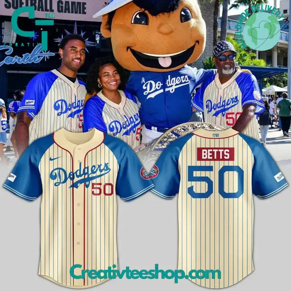 Los Angeles Dodgers Black Heritage Night Special Stripes Baseball Jersey Image