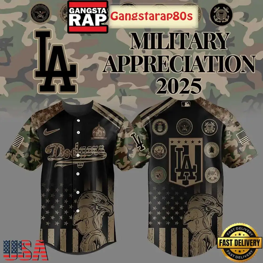 Los Angeles Dodgers Celebrating Military Day Special Baseball Jersey Image
