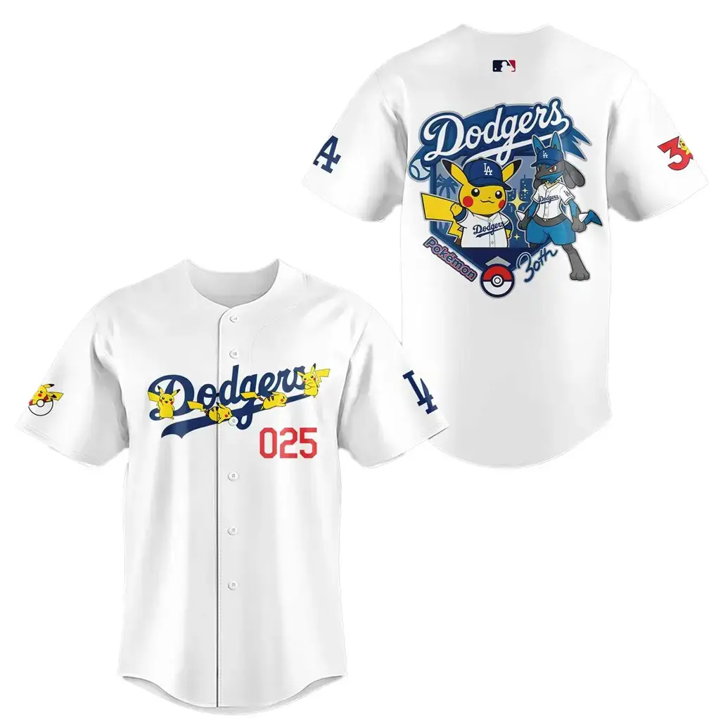 Los Angeles Dodgers Celebration 30th Pokemon 2026 Baseball Jersey Image