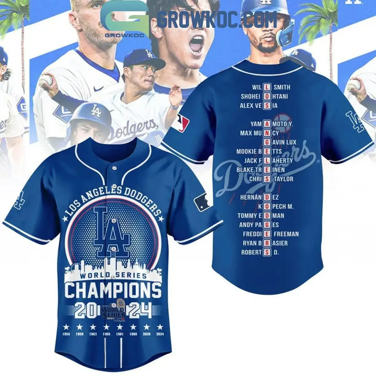 Los Angeles Dodgers Champions World Series 2024 Go Dodgers Fan Baseball Jersey Image