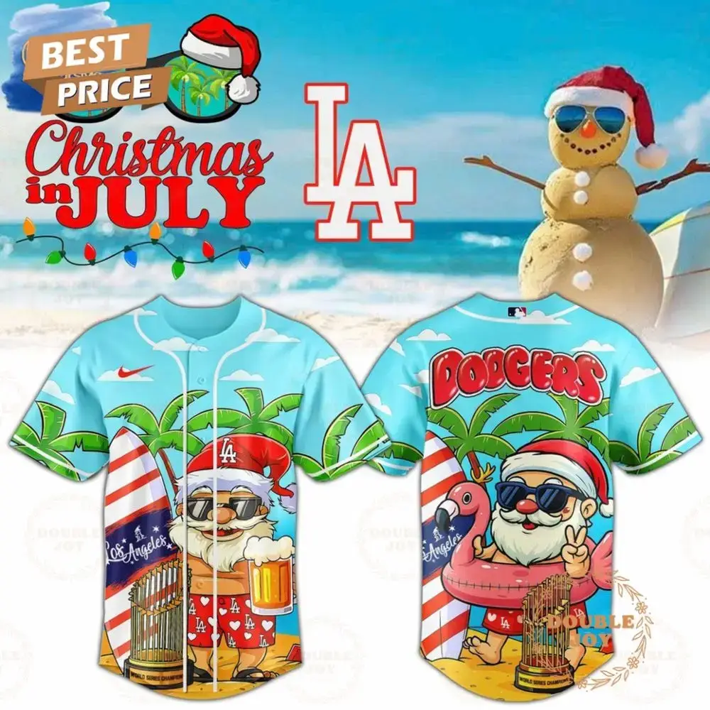 Los Angeles Dodgers Christmas In July 2025 Special Edition Baseball Jersey Image