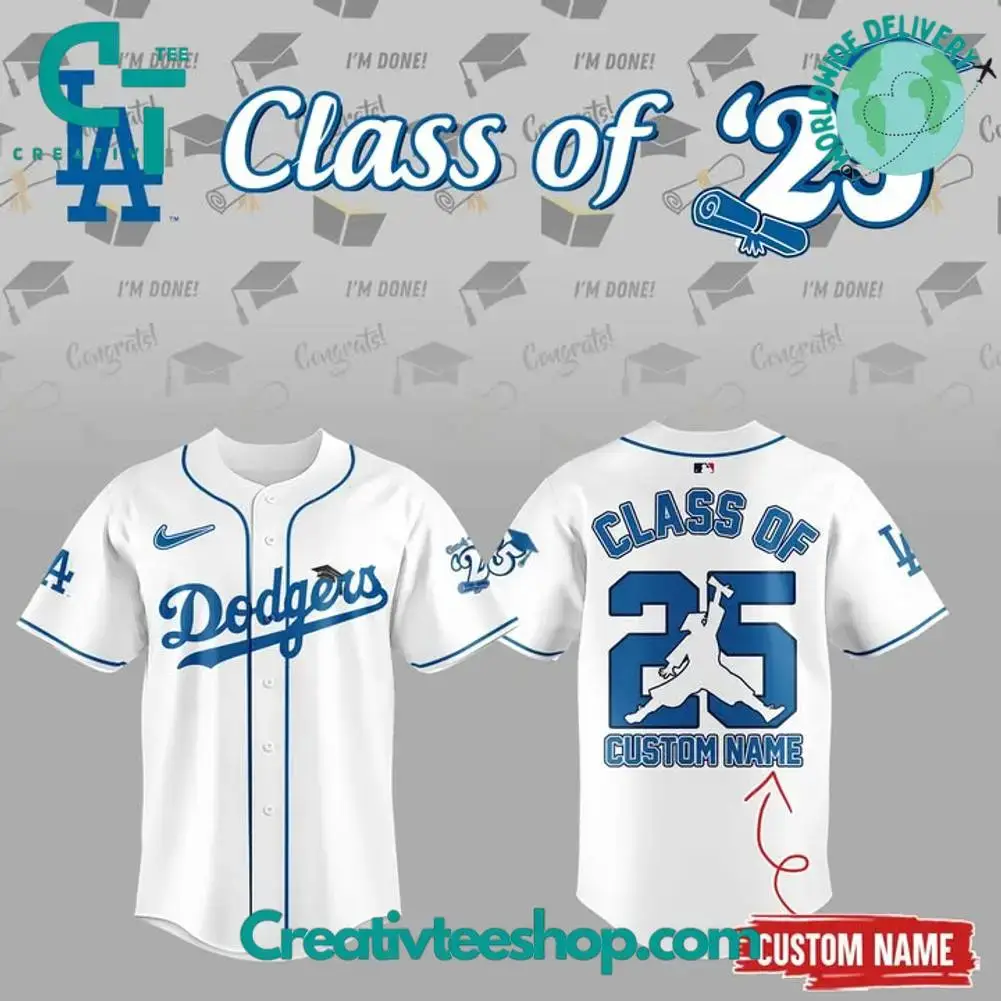 Los Angeles Dodgers "Class Of 2025" Personalized Baseball Jersey Image