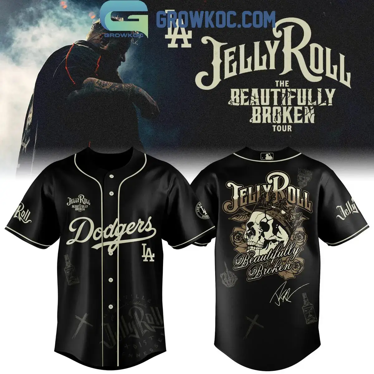 Los Angeles Dodgers Collab Jelly Roll 2025 Tour Jersey Image