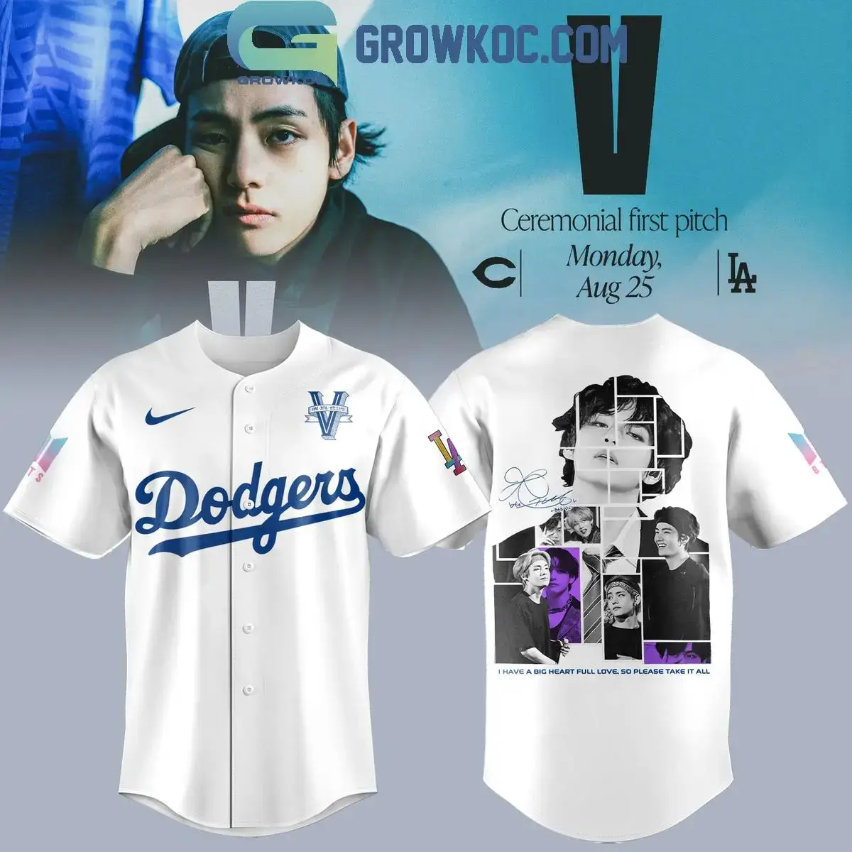 Los Angeles Dodgers Collab V BTS 2025 Jersey Image