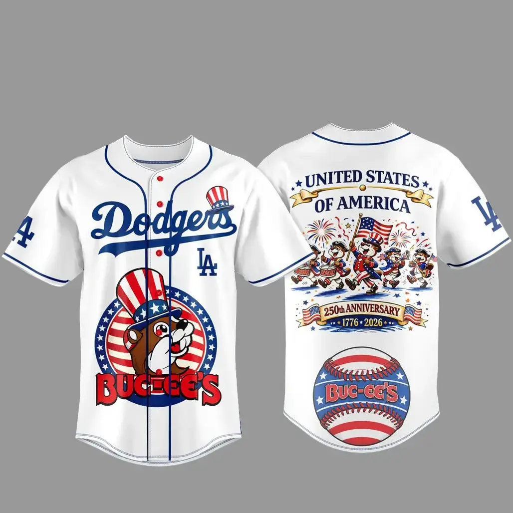 Los Angeles Dodgers Freedom 250 USA Anniversary Baseball Jersey Image