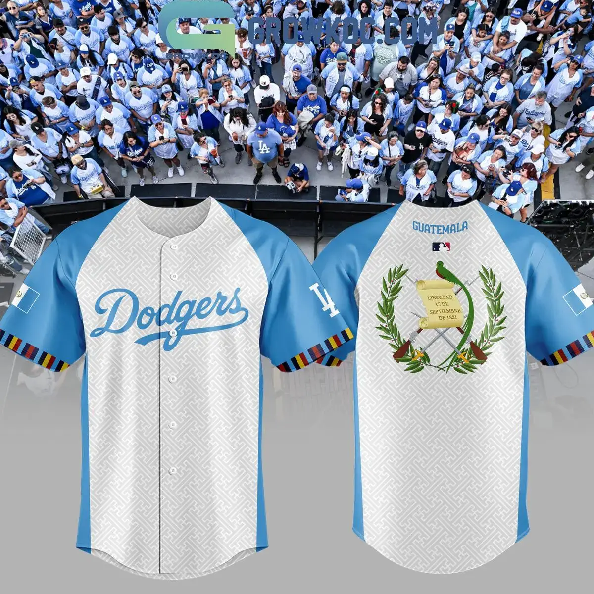 Los Angeles Dodgers Guatemalan Heritage Night 2024 Baseball Jersey Image