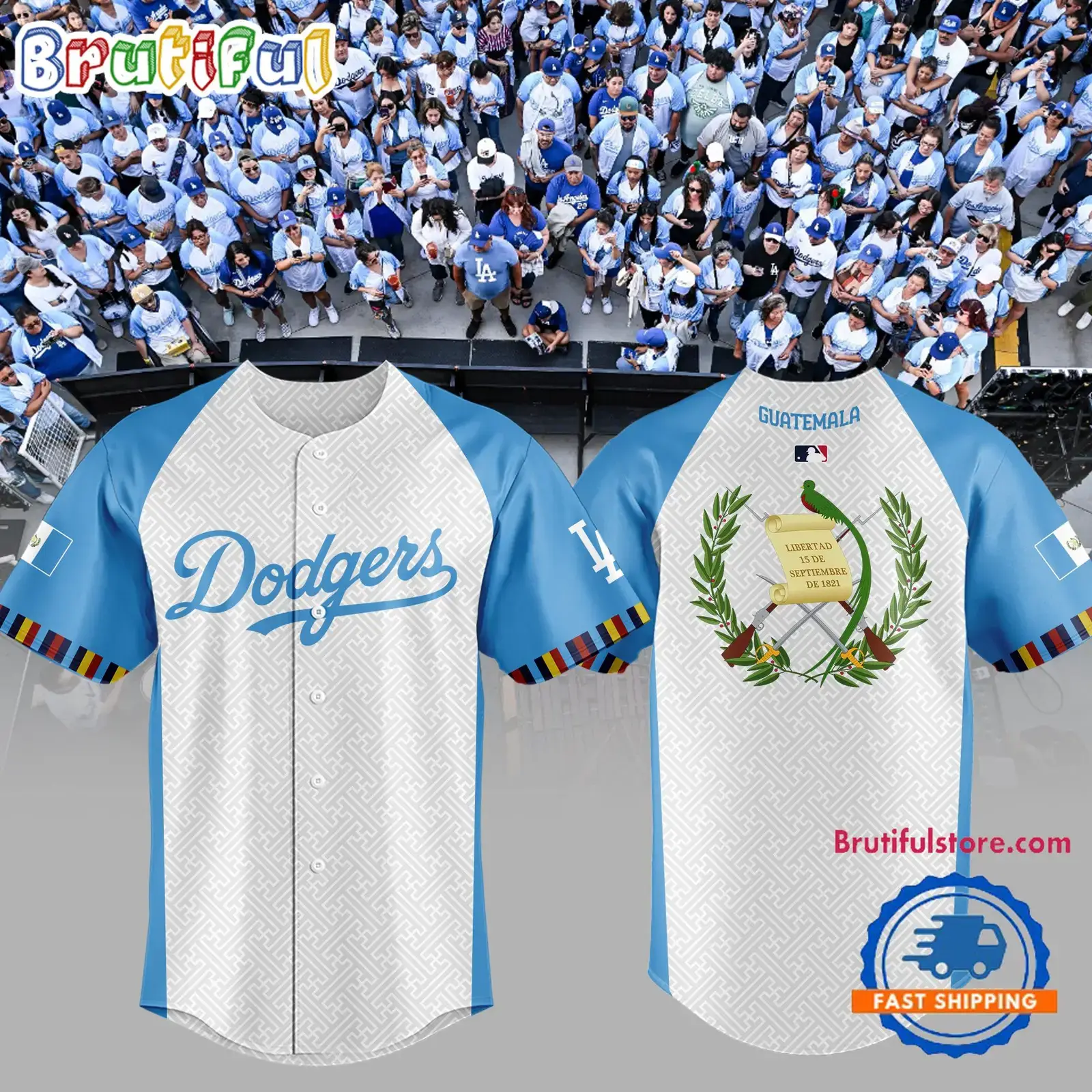 Los Angeles Dodgers Guatemalan Heritage Night 2024 Jersey Shirt Image