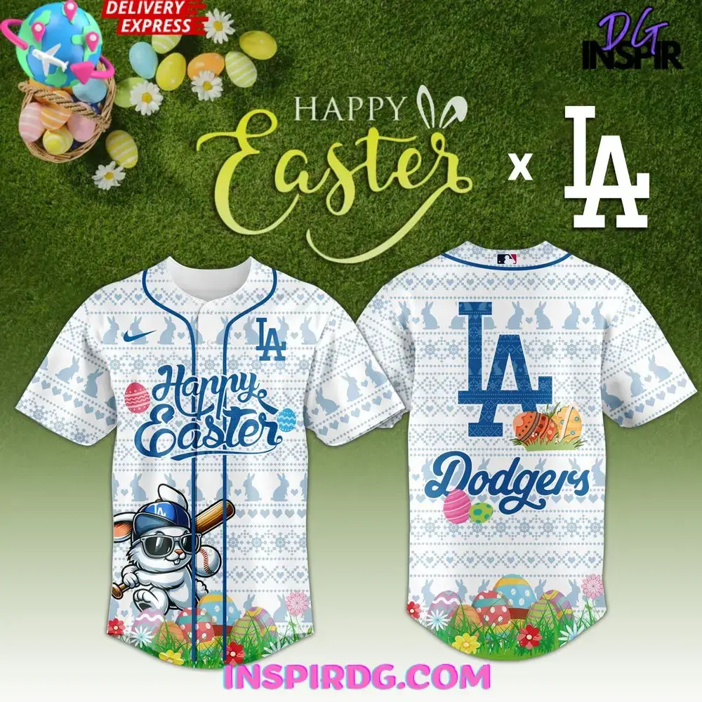 Los Angeles Dodgers Happy Easter 2025 Baseball Jersey Image