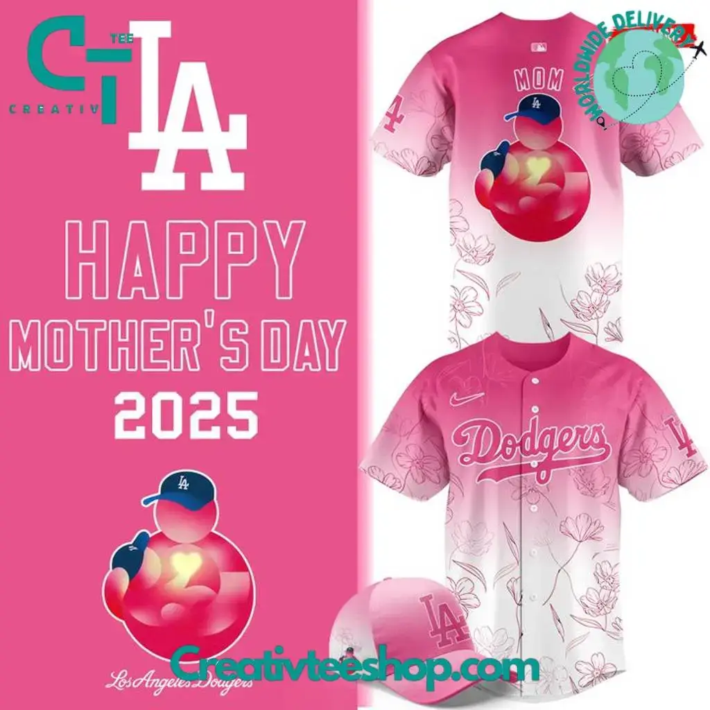 Los Angeles Dodgers Happy Mother'S Day 2025 Special Pink Baseball Jersey Image
