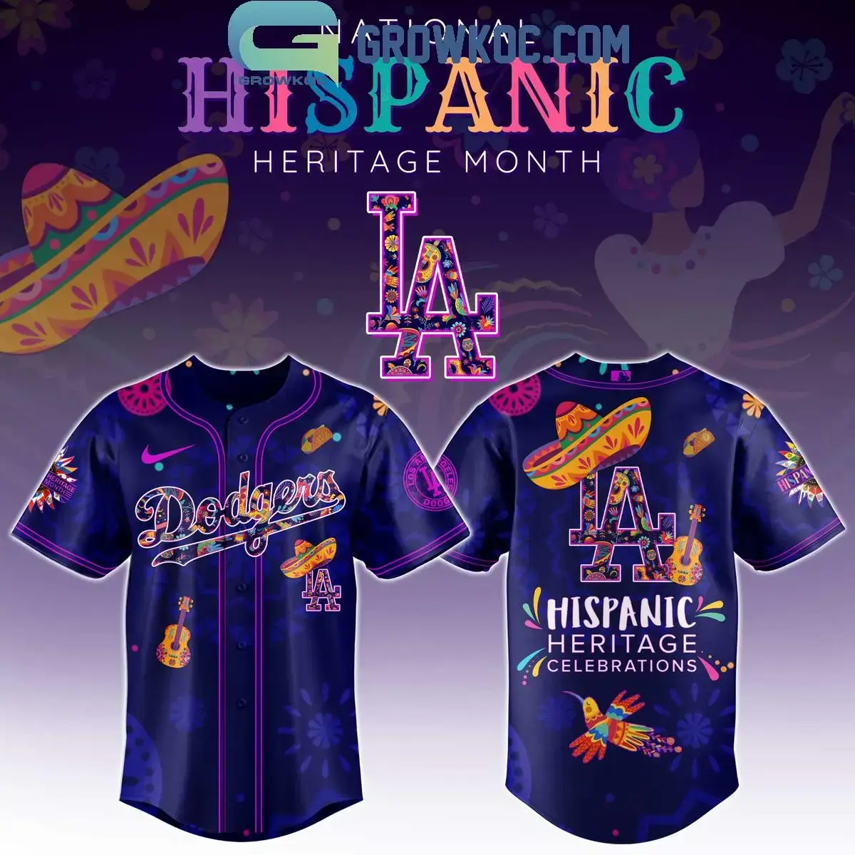Los Angeles Dodgers Hispanic Heritage Celebrations 2025 Baseball Jersey Image