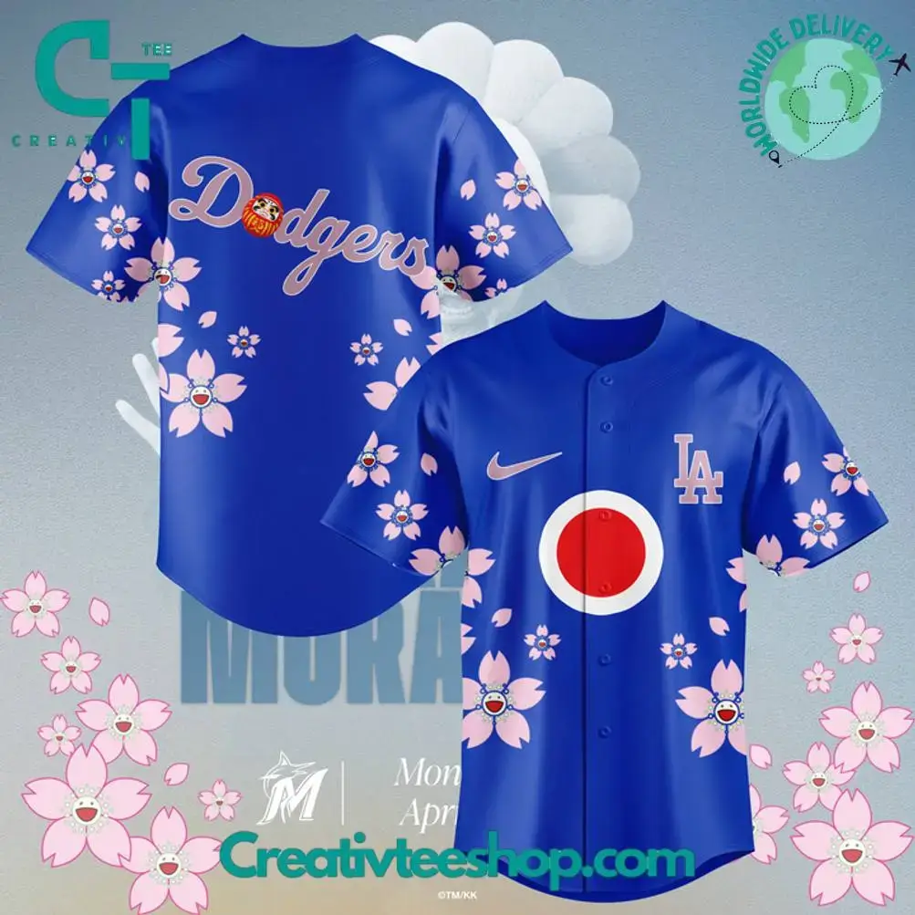 Los Angeles Dodgers Japanese Heritage Night 2025 Special Blue Baseball Jersey Image