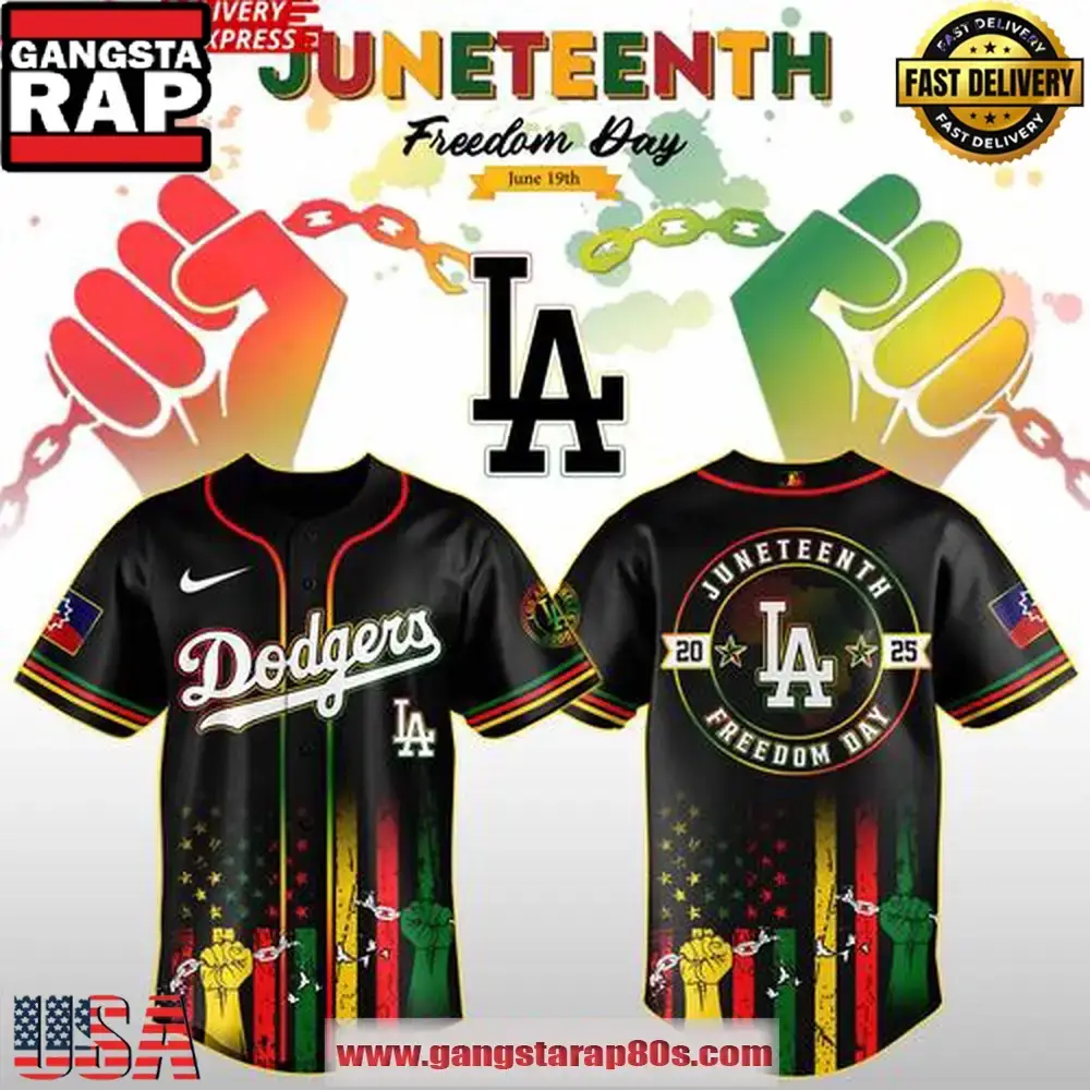 Los Angeles Dodgers Juneteenth Day 2025 Special Edition Baseball Jersey Shirt Image