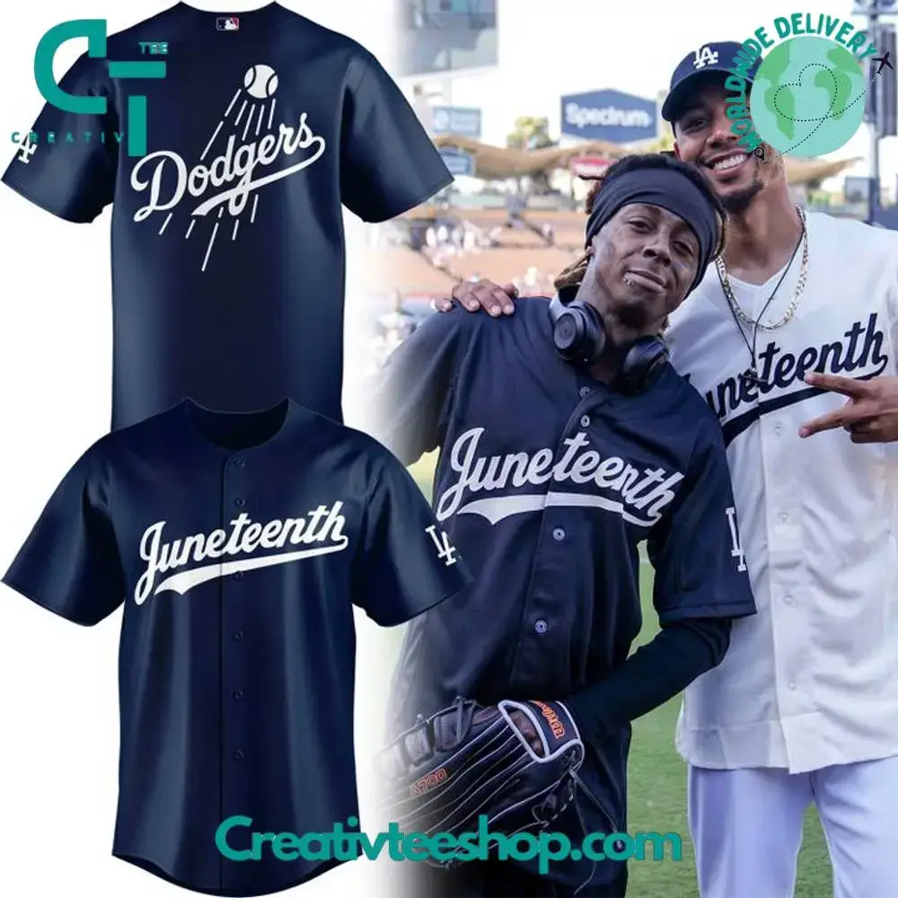 Los Angeles Dodgers Juneteenth Special Navy Baseball Jersey Image