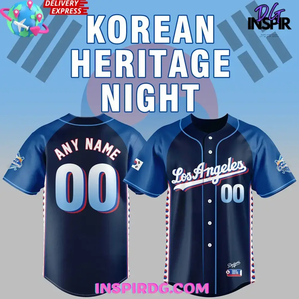 Los Angeles Dodgers Korean Heritage Night 2025 Baseball Jersey Image