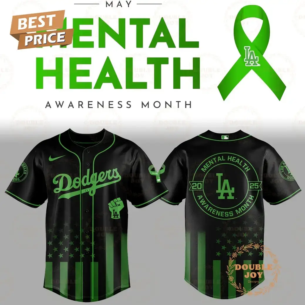Los Angeles Dodgers Mental Health Awareness Month 2025 Limited Edition Baseball Jersey Image