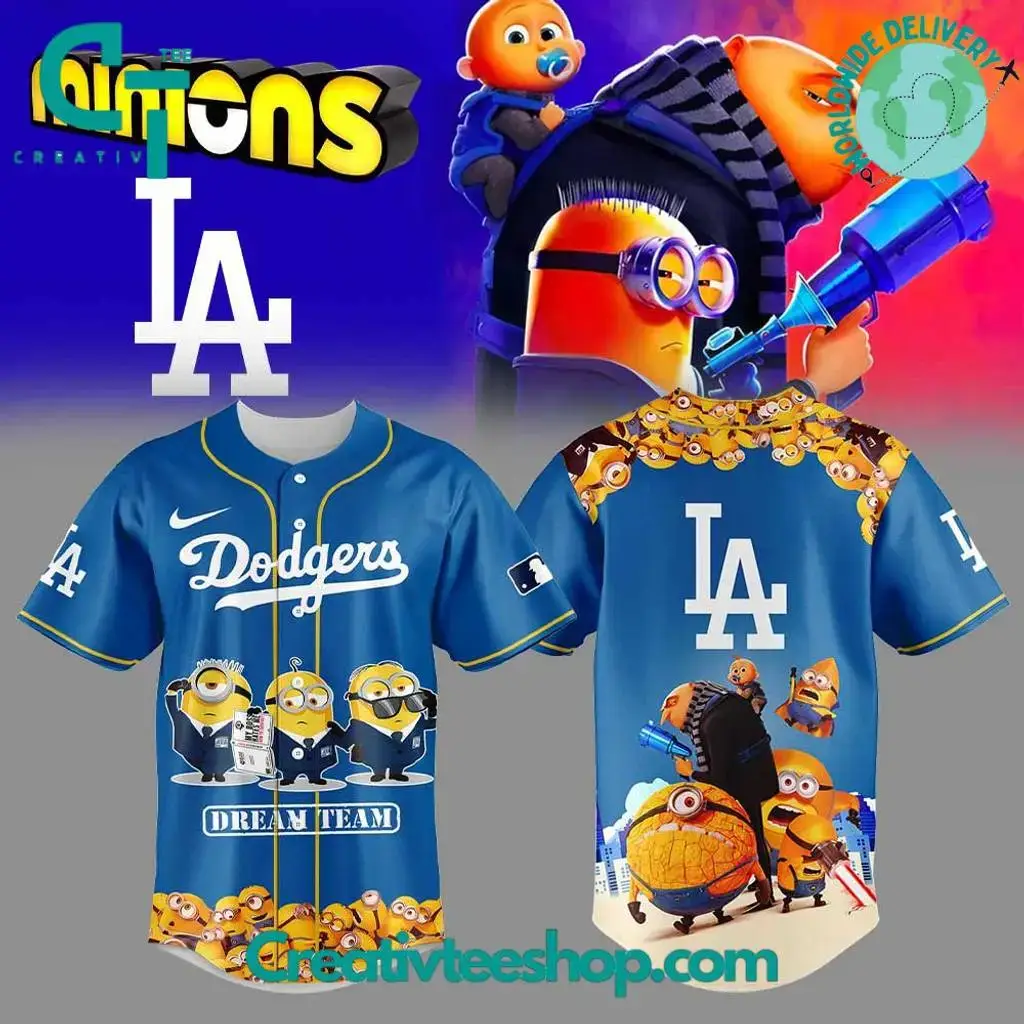 Los Angeles Dodgers Minions Dream Team Special Baseball Jersey Image