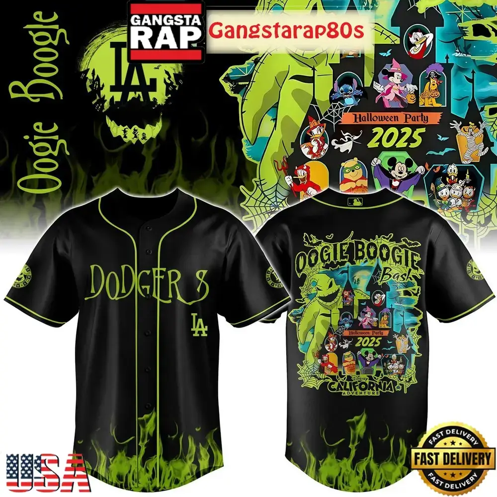 Los Angeles Dodgers Mix Oogie Boogie Bash Halloween Party 2025 Baseball Jersey Image