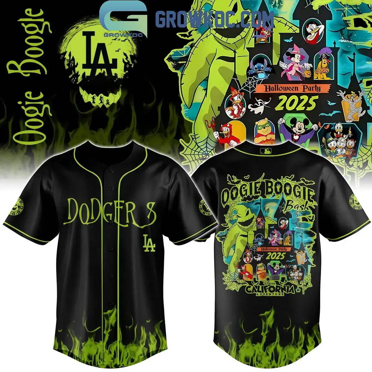 Los Angeles Dodgers Mix Oogie Boogie Bash Halloween Party 2025 Jersey Image