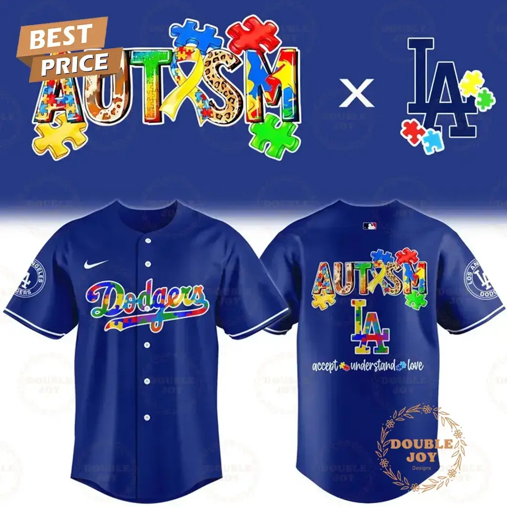 Los Angeles Dodgers MLB 2025 Autism Awareness Limited Edition Baseball Jersey Image