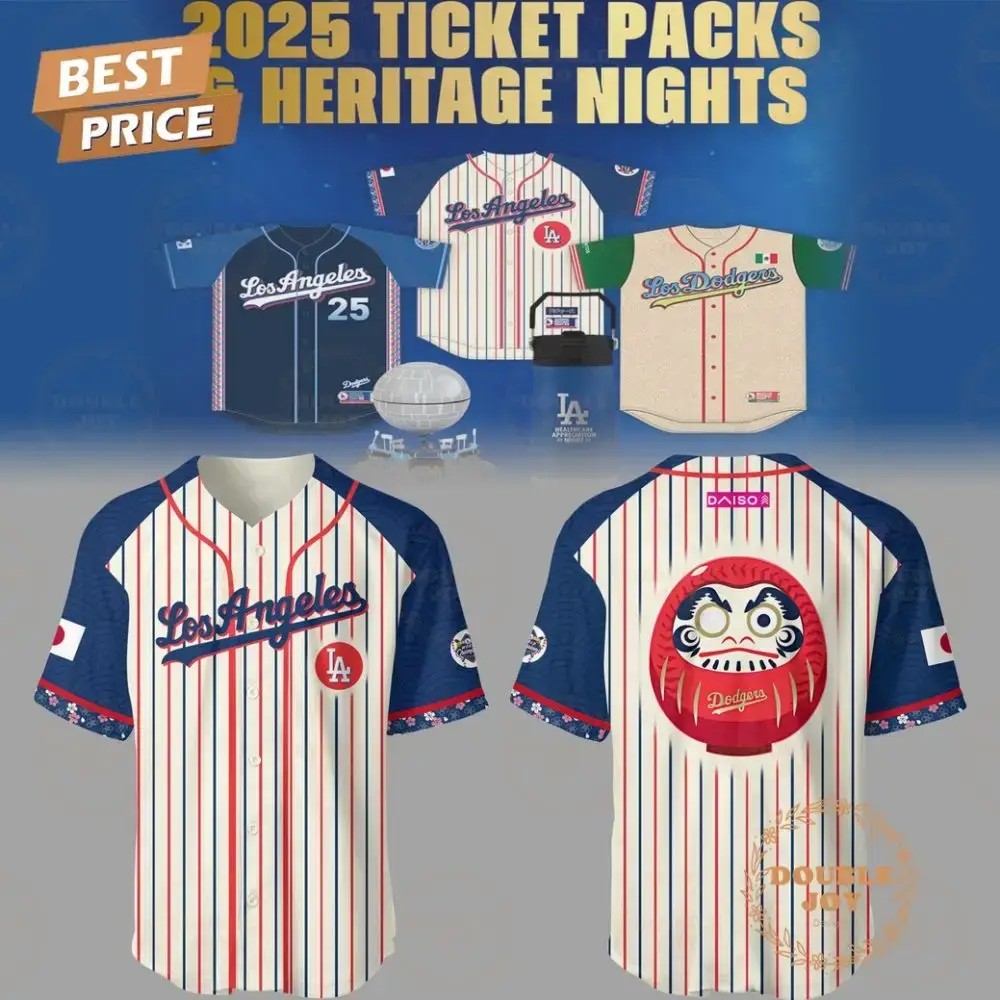 Los Angeles Dodgers Mlb 2025 Ticket Packs And Heritage Nights Limited Edition Baseball Jersey Image