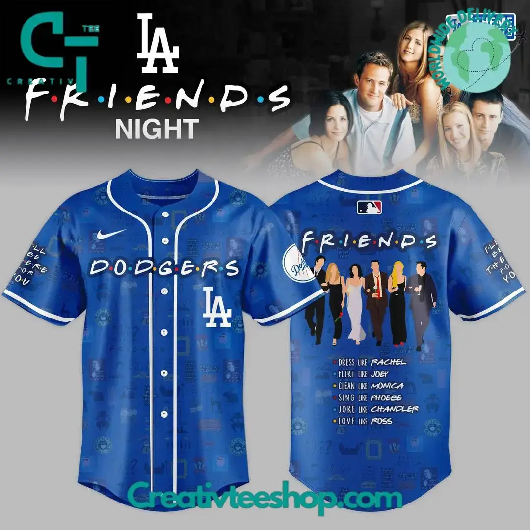 Los Angeles Dodgers Mlb X Friends Movie Special Baseball Jersey Image