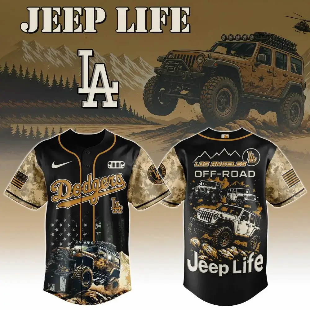 Los Angeles Dodgers Mlb X Jeep Life Custom Baseball Jersey Image