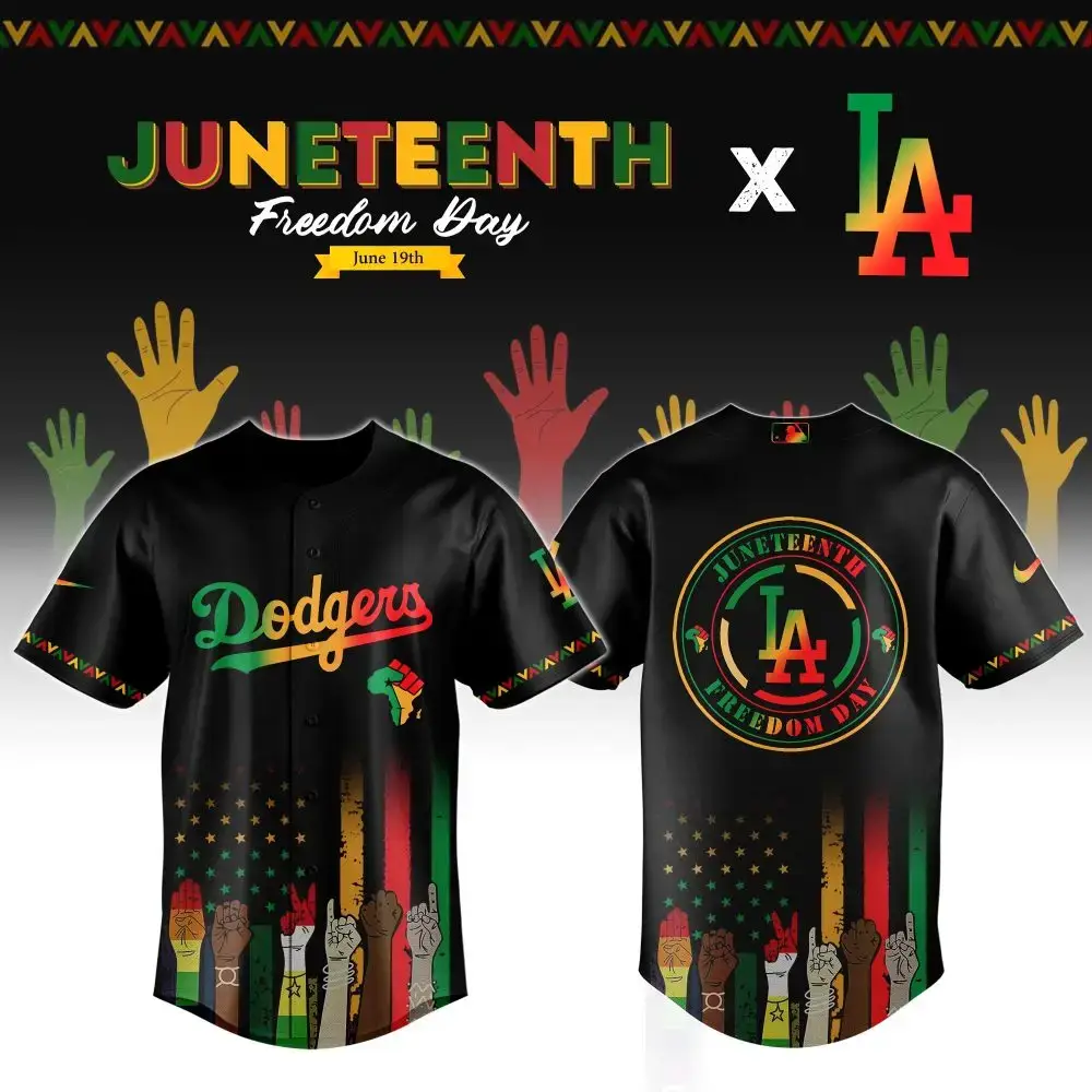 Los Angeles Dodgers Mlb X Juneteenth Custom Baseball Jersey Image