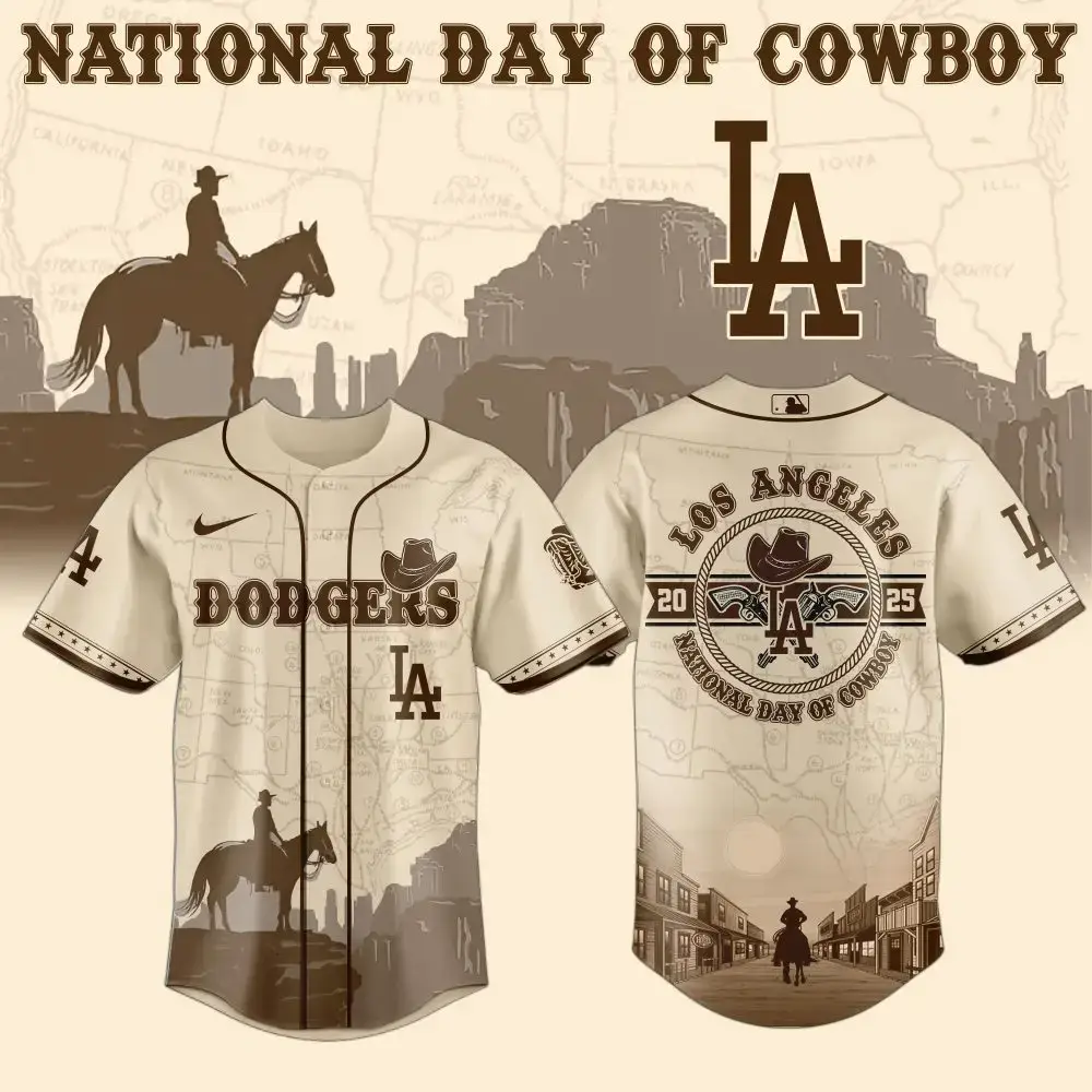 Los Angeles Dodgers Mlb X National Day Of Cowboy Custom Baseball Jersey Image