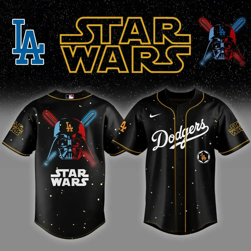 Los Angeles Dodgers Mlb X Starwars Custom Baseball Jersey Image