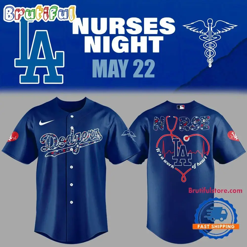 Los Angeles Dodgers Nurses Night 3D Print Jersey Shirt Image