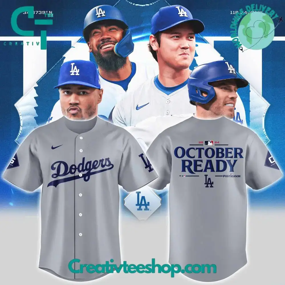 Los Angeles Dodgers October Ready Grey Jersey Image
