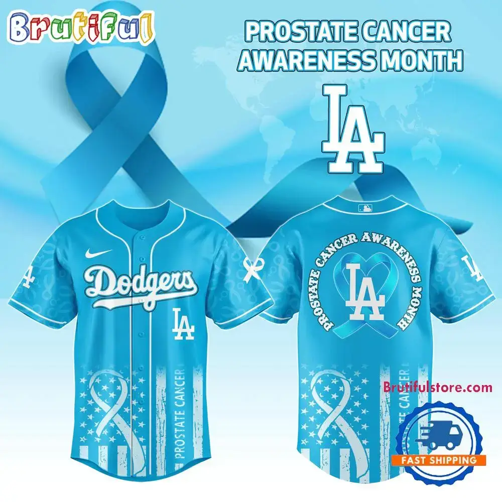 Los Angeles Dodgers Prostate Cancer Awareness Limited Edition Jersey Shirt Image