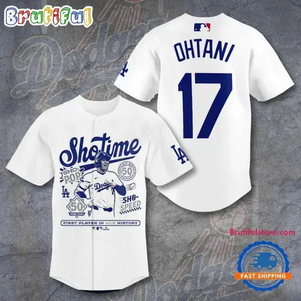 Los Angeles Dodgers Shohei Ohtani Shotime Jersey Shirt Image