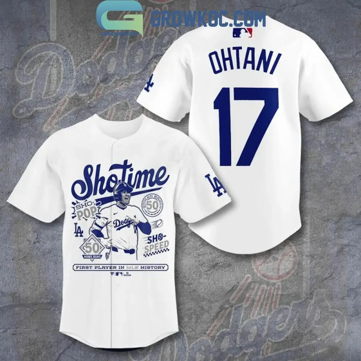 Los Angeles Dodgers Shohei Ohtani Shotime Shospeed Baseball Jersey Image