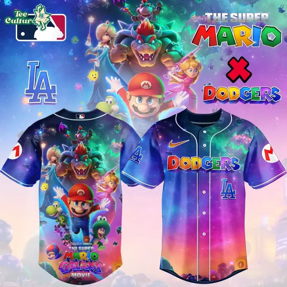 Los Angeles Dodgers Super Mario Galaxy Inspired Limited Edition Baseball Jersey Version 2 Image