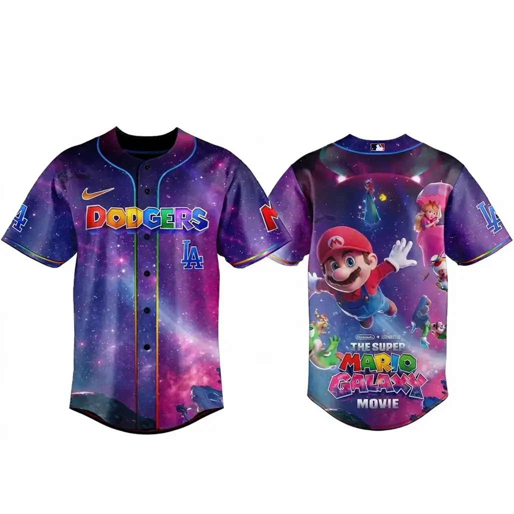 Los Angeles Dodgers Super Mario Galaxy Movie 2026 Baseball Jersey Image